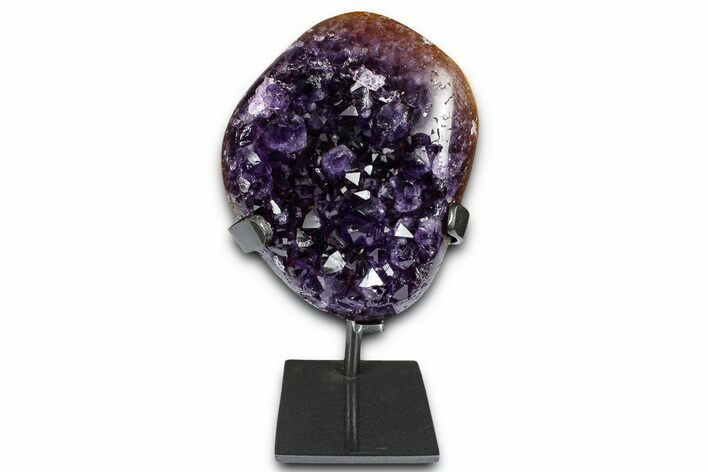 Deep-Purple Amethyst Geode With Metal Stand - Uruguay #368354